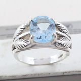 Natural Rose Quartz Silver Rings