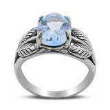 Natural Rose Quartz Silver Rings