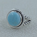 Natural Green Malachite Silver Rings