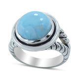 Natural Green Malachite Silver Rings
