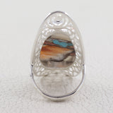 Spiny Oyster Turquoise Silver Ring
