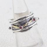 Garnet Ring 925 Sterling Silver