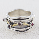 Garnet Ring 925 Sterling Silver