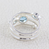 Blue Topaz gemstone  Silver Ring