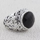 Natural Black Onyx  925 Sterling Silver ring
