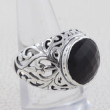 Natural Black Onyx  925 Sterling Silver ring
