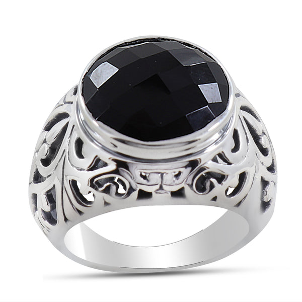 Natural Black Onyx 925 Sterling Silver ring