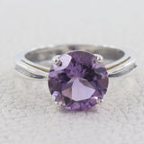 Amethyst Birthstone Sterling Silver Rings