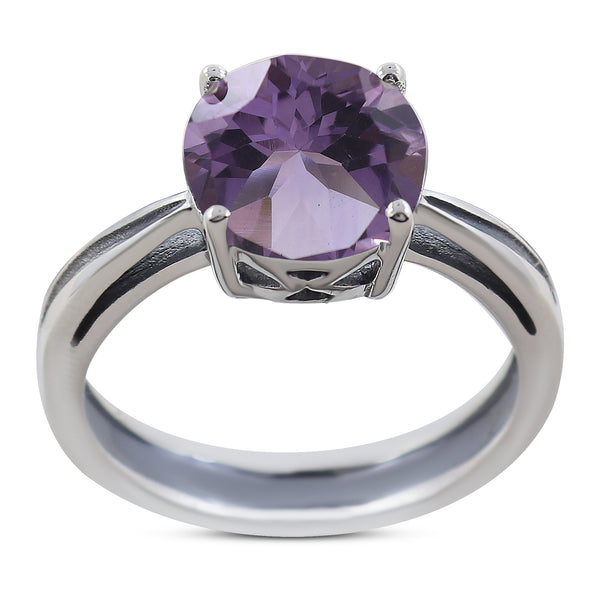 Amethyst Birthstone Sterling Silver Rings