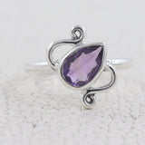 Natural Amethyst Silver Ring