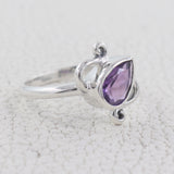 Natural Amethyst Silver Ring