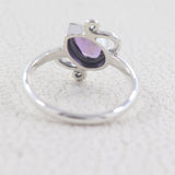 Natural Amethyst Silver Ring