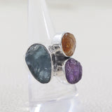 Rough Bear Quartz Silver Rings