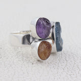 Rough Bear Quartz Silver Rings