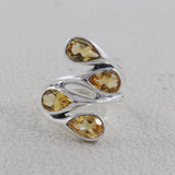 Natural Citrine Silver Ring