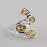 Natural Citrine Silver Ring
