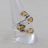 Natural Citrine Silver Ring