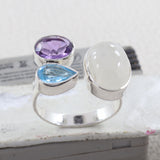 925 Sterling Silver Larimar Rings