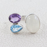 925 Sterling Silver Larimar Rings