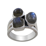 Rainbow Moonstone Silver Rings