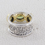 Two Tone Garnet Silver Rings