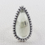 Green Amethyst Silver Ring