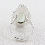 Green Amethyst Silver Ring