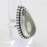 Green Amethyst Silver Ring