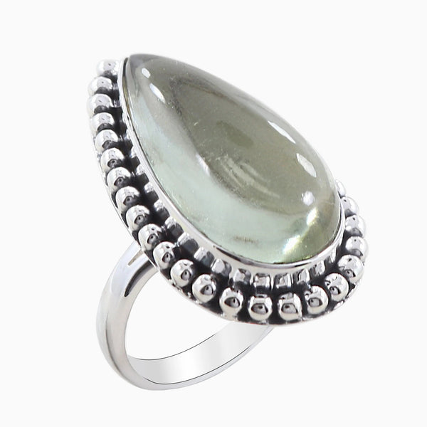 Green Amethyst Silver Rings