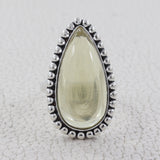 Green Amethyst Silver Ring