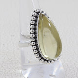 Green Amethyst Silver Ring