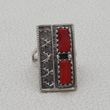 925 Sterling Silver Red Coral Ring