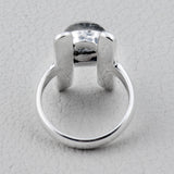 925 Silver Black Rutile Quartz Ring