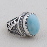 Larimar Gemstone 925 Sterling Silver Rings