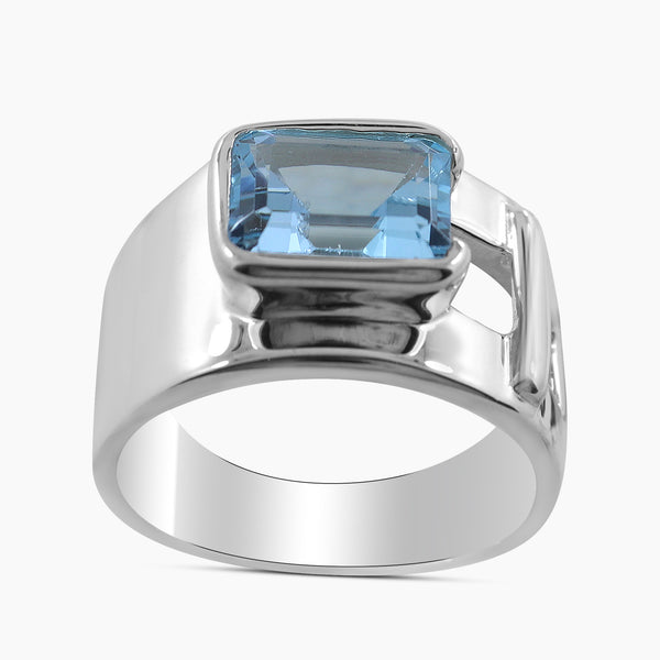 Blue Topaz Silver Rings