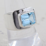 Blue Topaz Silver Rings