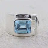 Blue Topaz Silver Rings