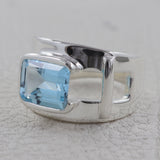 Blue Topaz Silver Rings