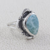 925 Sterling Silver Larimar Ring