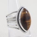 925 Sterling Silver Tiger Eye Rings
