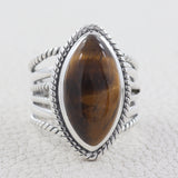 925 Sterling Silver Tiger Eye Rings