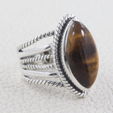 925 Sterling Silver Tiger Eye Rings