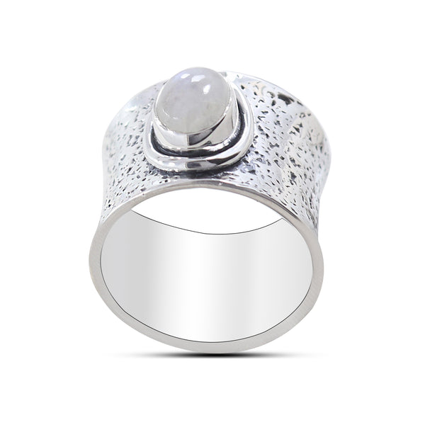 Rainbow Moonstone Sterling Silver Rings