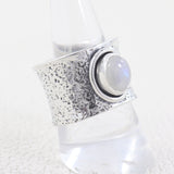 Rainbow Moonstone Sterling Silver Rings