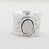 Rainbow Moonstone Sterling Silver Rings