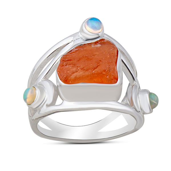 Fanta Garnet Silver Rings