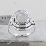 Natural Larimar Silver Rings