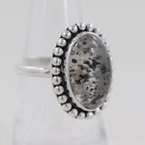 Black Rutile Quartz Silver Rings