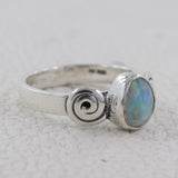Natural Ethiopian Opal Silver Rings