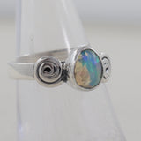 Natural Ethiopian Opal Silver Rings